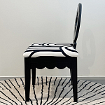 Дизайнерский стул с круглой деревянной спинкой Black and White Clover варинант исполнения - 4 | Loft Concept в Санкт-петербурге