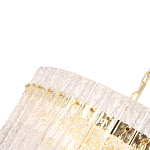 Люстра подвесная круглая с прозрачными рельефными стеклянными вставками и золотым основанием Textured Glass Chandelier варинант исполнения - 4 | Loft Concept в Санкт-петербурге