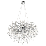 Люстра подвесная с прозрачными стеклянными подвесками в форме капель Диаметр 80 см Droplet Chandelier варинант исполнения - 4 | Loft Concept в Санкт-петербурге