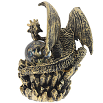 Декоративная статуэтка Дракон со стеклянным шаром Dragon and Glass Ball Gold Black варинант исполнения - 2 | Loft Concept в Санкт-петербурге