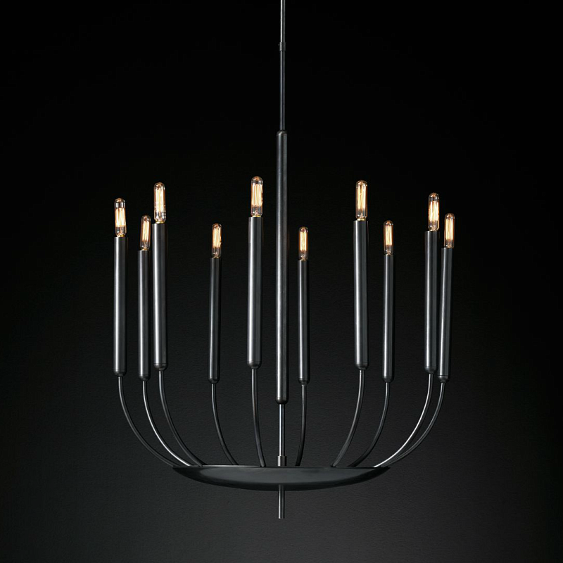 Люстра RH Quenouilles Round Chandelier black Черный в Санкт-петербурге | Loft Concept 