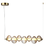 Подвесной светильник линейный с 7-ю рифлеными стеклянными шарами Marcelh Light варинант исполнения - 3 | Loft Concept в Санкт-петербурге