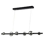 Люстра светодиодная линейная с 6-ю круглыми серыми плафонами Iona Chandelier Black  варинант исполнения - 1 | Loft Concept в Санкт-петербурге