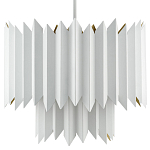 Люстра белая с гофрированным двойным абажуром Corrugated Double Lampshade варинант исполнения - 3 | Loft Concept в Санкт-петербурге