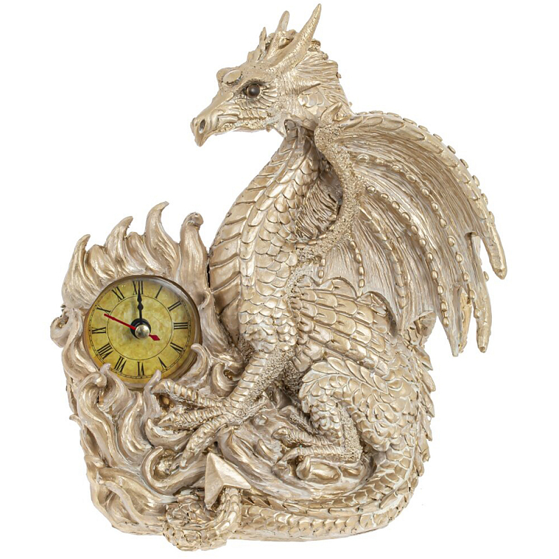 Часы в виде дракона Light Gold Dragon Clock Золотой в Санкт-петербурге | Loft Concept 