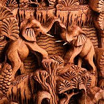 Панно из дерева пирамида из слонов Panel With Animals варинант исполнения - 2 | Loft Concept в Санкт-петербурге