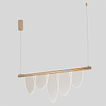 Люстра подвесная с пятью прозрачными элементами в форме лепестков и золотистым металлическим основанием DALI Tonin Casa варинант исполнения - 1 | Loft Concept в Санкт-петербурге