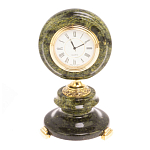 Часы настольные бронзовые из натуральных камней Мрамор и Змеевик Stone Clock варинант исполнения - 13 | Loft Concept в Санкт-петербурге