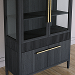 Витрина Primo со стеклянными фасадами и буфетом шпон Черный дуб варинант исполнения - 5 | Loft Concept в Санкт-петербурге