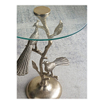 Столик с круглой стеклянной столешницей и корпусом в виде двух павлинов на ветке Table Two Peacocks варинант исполнения - 10 | Loft Concept в Санкт-петербурге