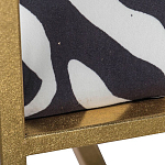 Кресло с металлическим золотистым каркасом и мягкой обивкой с чёрно-белым принтом зебры Wild animals варинант исполнения - 4 | Loft Concept в Санкт-петербурге