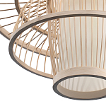 Подвесной светильник фигурный из деревянных прутьев с плафоном из натуральной ткани Light Inside the Cell варинант исполнения - 7 | Loft Concept в Санкт-петербурге