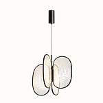 Люстра с гравировкой на акриловых плафонах Gravyura Black D 50 см варинант исполнения - 2 | Loft Concept в Санкт-петербурге