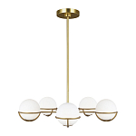 Люстра с 5-ю белыми шарообразными плафонами в сферические каркасах Feiss варинант исполнения - 2 | Loft Concept в Санкт-петербурге