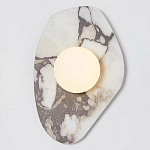 Бра с каменным основанием и плафоном из стекла в форме шара Shaw Marble Lighting варинант исполнения - 1 | Loft Concept в Санкт-петербурге