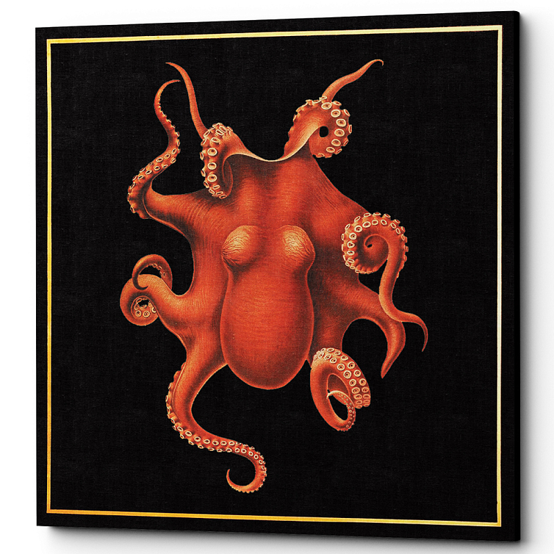 Постер Octopus Poster Черный Красный в Санкт-петербурге | Loft Concept 