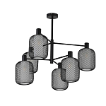 Люстра потолочная с абажурами из металлической сетки Loft Grid Pendant Gold варинант исполнения - 5 | Loft Concept в Санкт-петербурге