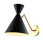 Бра черного цвета с конусообразным плафоном на золотом основании Loft Metal варинант исполнения - 2 | Loft Concept в Санкт-петербурге