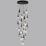 Люстра каскадная с 24-мя рельефными прозрачными плафонами в форме лепестков Glass Pod  варинант исполнения - 5 | Loft Concept в Санкт-петербурге