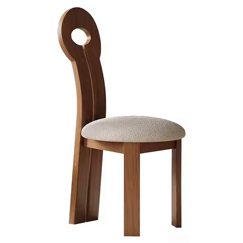 Стул деревянный с обивкой из ткани букле Cushion Wooden Chair Коричневый Черный Белый Стул деревянный с обивкой из ткани букле Cushion Wooden Chair Коричневый Черный Белый в Санкт-петербурге | Loft Concept