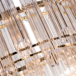 Люстра подвесная круглая с прозрачными хрустальными трубками и золотистым каркасом Диаметр 60 см Hexagon Tube Light варинант исполнения - 3 | Loft Concept в Санкт-петербурге