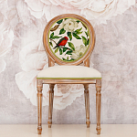 Стул бежевый из натурального бука с изображением птица в саду Blooming Birds варинант исполнения - 3 | Loft Concept в Санкт-петербурге
