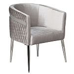 Стул серый велюровый со стеганной спинкой Focus on Convenience варинант исполнения - 1 | Loft Concept в Санкт-петербурге