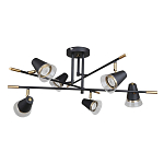 Потолочный светильник с конусообразными плафонами с контрастным сочетанием бронзы и глубоким черным цветом Aurika варинант исполнения - 2 | Loft Concept в Санкт-петербурге