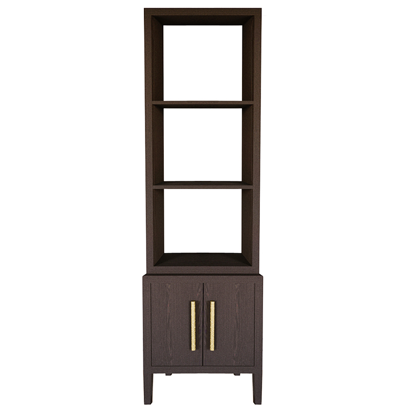 Этажерка Primo с тумбой шпон темный орех Темный дуб Золотой в Санкт-петербурге | Loft Concept 