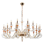 Люстра с 18-ю лампочками и изогнутыми прозрачными элементами из стекла Twisted Glass Candles Chandelier варинант исполнения - 2 | Loft Concept в Санкт-петербурге
