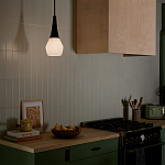 Подвесной светильник каплевидной формы с комбинированным плафоном из стали и белого матового стекла Kichler варинант исполнения - 9 | Loft Concept в Санкт-петербурге