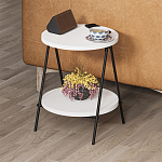 Стол приставной с 2-мя круглыми белыми столешницами ESSEL SIDE TABLE WHITE варинант исполнения - 8 | Loft Concept в Санкт-петербурге