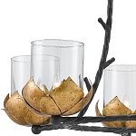 Люстра с прозрачными стеклянными абажурами и каркасом в виде черных веток Blooming Flower варинант исполнения - 1 | Loft Concept в Санкт-петербурге