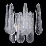 Бра с подвесками из рифленного стекла в форме капель на основании цвета хром Textured Glass варинант исполнения - 4 | Loft Concept в Санкт-петербурге