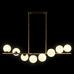Люстра на штанге с 8-ю белыми шарообразными плафонами Bubble Chandelier варинант исполнения - 1 | Loft Concept в Санкт-петербурге