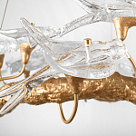 Люстра подвесная с прозрачными стеклянными птичками на ветвях Диаметр 80 см Serip Voa варинант исполнения - 9 | Loft Concept в Санкт-петербурге