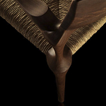 Стул из Ореха с плетеным сидением Kronos Dining Chair Brown варинант исполнения - 4 | Loft Concept в Санкт-петербурге