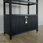 Стеллаж со стеклянными полками Elsa Dreams Black варинант исполнения - 4 | Loft Concept в Санкт-петербурге