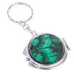 Зеркало брелок карманное двухстороннее из натурального камня Малахит Stone Mirrors варинант исполнения - 4 | Loft Concept в Санкт-петербурге