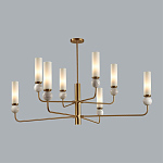 Люстра на штанге с 8-ю цилиндрическими матовыми плафонами и шарами из камня Orb Essence варинант исполнения - 2 | Loft Concept в Санкт-петербурге