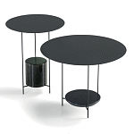 Дизайнерский круглый кофейный стол из металла с мраморным декором PANNA COTTA Coffee Table варинант исполнения - 8 | Loft Concept в Санкт-петербурге