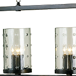 Люстра прямоугольная с 4-мя прозрачными цилиндрическими плафонами  Stamped Cylinders варинант исполнения - 1 | Loft Concept в Санкт-петербурге