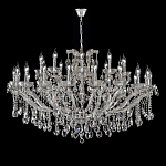 Люстра подвесная двухъярусная с 30-ю лампочками и прозрачными хрустальными подвесками на хромированном основании Crystal lamps варинант исполнения - 2 | Loft Concept в Санкт-петербурге