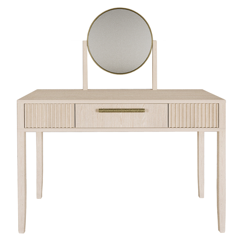 Туалетный Стол с зеркалом Primo Светлый дуб Древесина Золотой в Санкт-петербурге | Loft Concept 