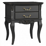 Тумба прикроватная черная из массива бука в стиле прованс Black Provence варинант исполнения - 3 | Loft Concept в Санкт-петербурге