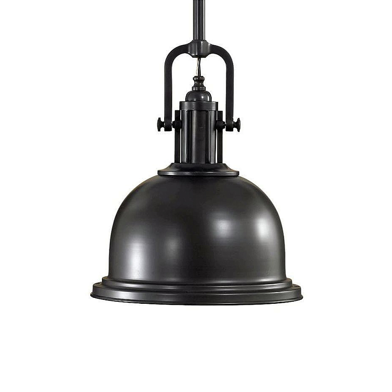 Подвесной светильник в индустриальном стиле с черным металлическим купольным плафоном Feiss Черный в Санкт-петербурге | Loft Concept 