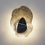 Бра с волнообразным стеклянным плафоном и вставкой из мрамора Liquid Stone варинант исполнения - 13 | Loft Concept в Санкт-петербурге