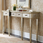 Консоль зеркальная в цвете шампань с 3-мя ящиками Hyaloid варинант исполнения - 1 | Loft Concept в Санкт-петербурге