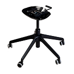 Стул с мягкой синей обивкой из велюра и подъемно-поворотным механизмом на черных колесиках Harper Blue варинант исполнения - 4 | Loft Concept в Санкт-петербурге