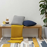 Плед из хлопка жемчужной вязки горчичного цвета Waffle Comfort варинант исполнения - 5 | Loft Concept в Санкт-петербурге